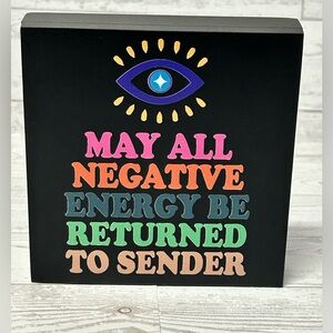 “Return to Sender” Positive Energy Wall Art – Evil Eye Decor Sign